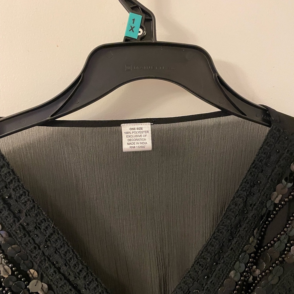 Elegant Black Beaded Top